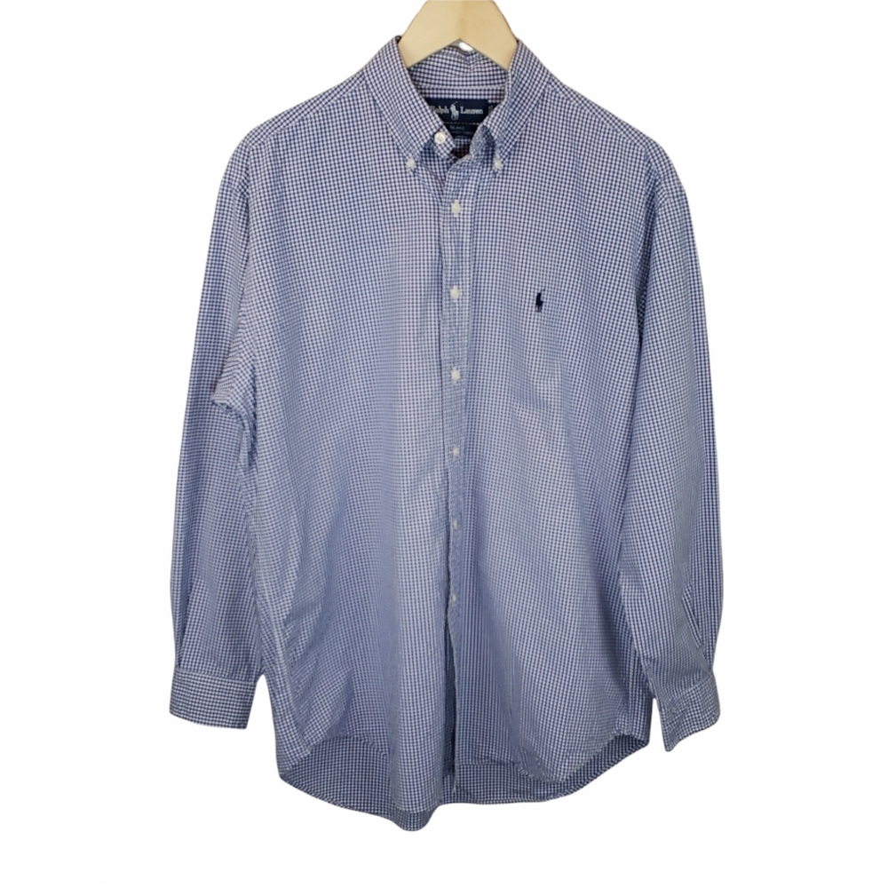 RALPH LAUREN Gingham Button Down Shirt Size M